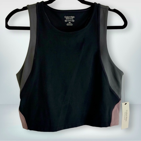 Calvin Klein Performance Tops - NWT Calvin Klein Performance Colorblock Crop Top, size L